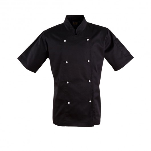 Black Chefs Short Sleeve Jackets